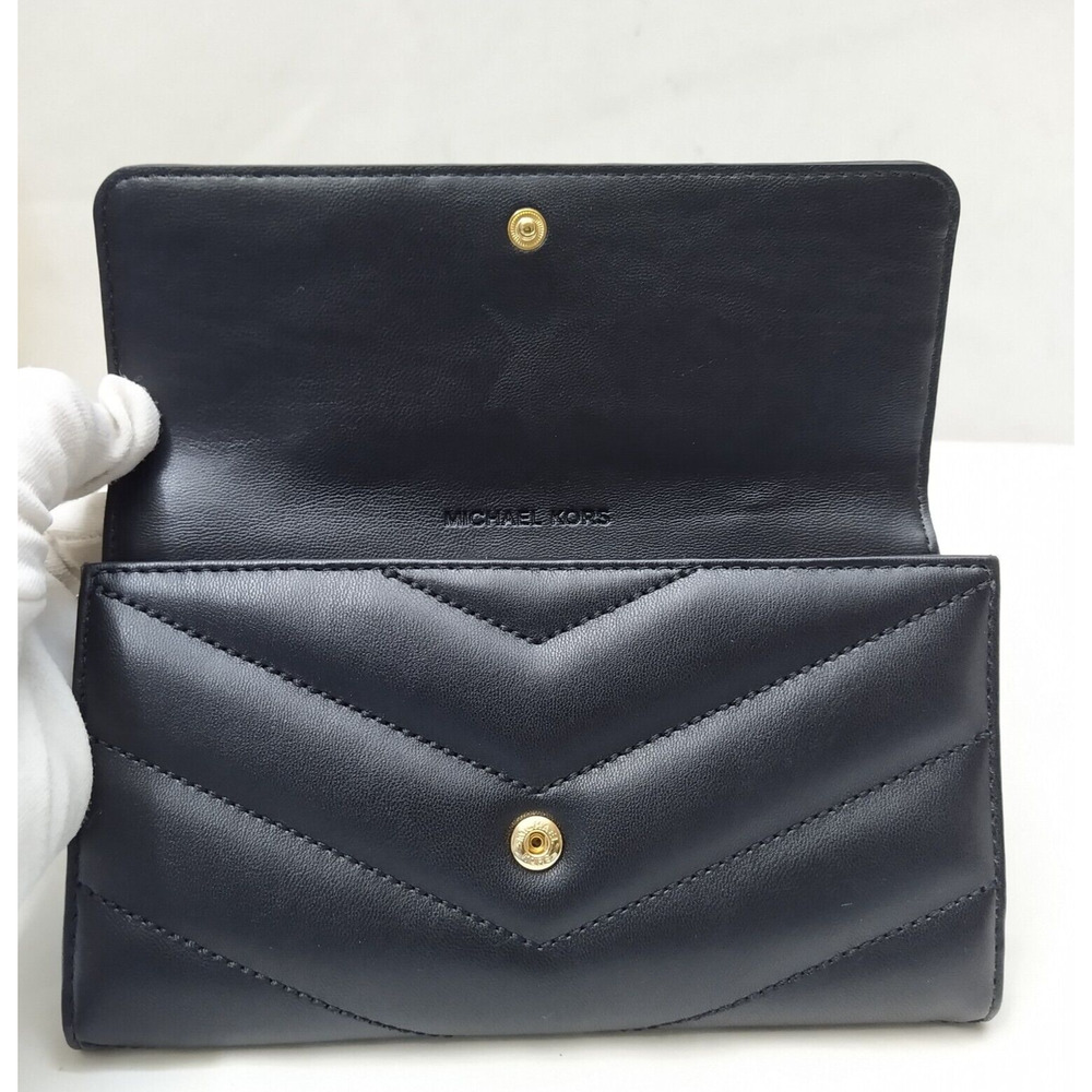 Michael Kors Jet Set Travel Black Quilted Leather Credit Card Fold Wallet - $298 - Picture 9 of 15